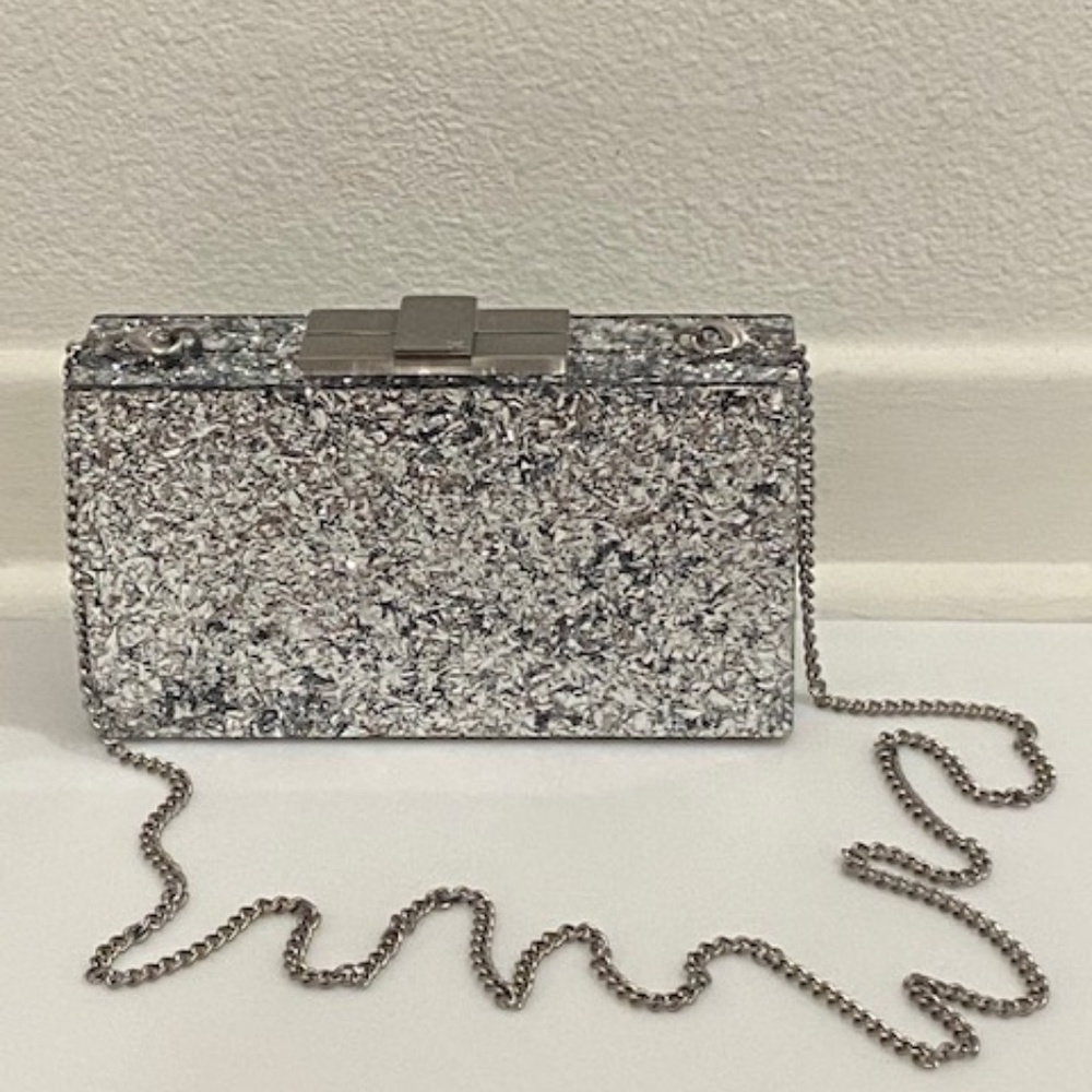 Halston Heritage Silver Confetti Clutch